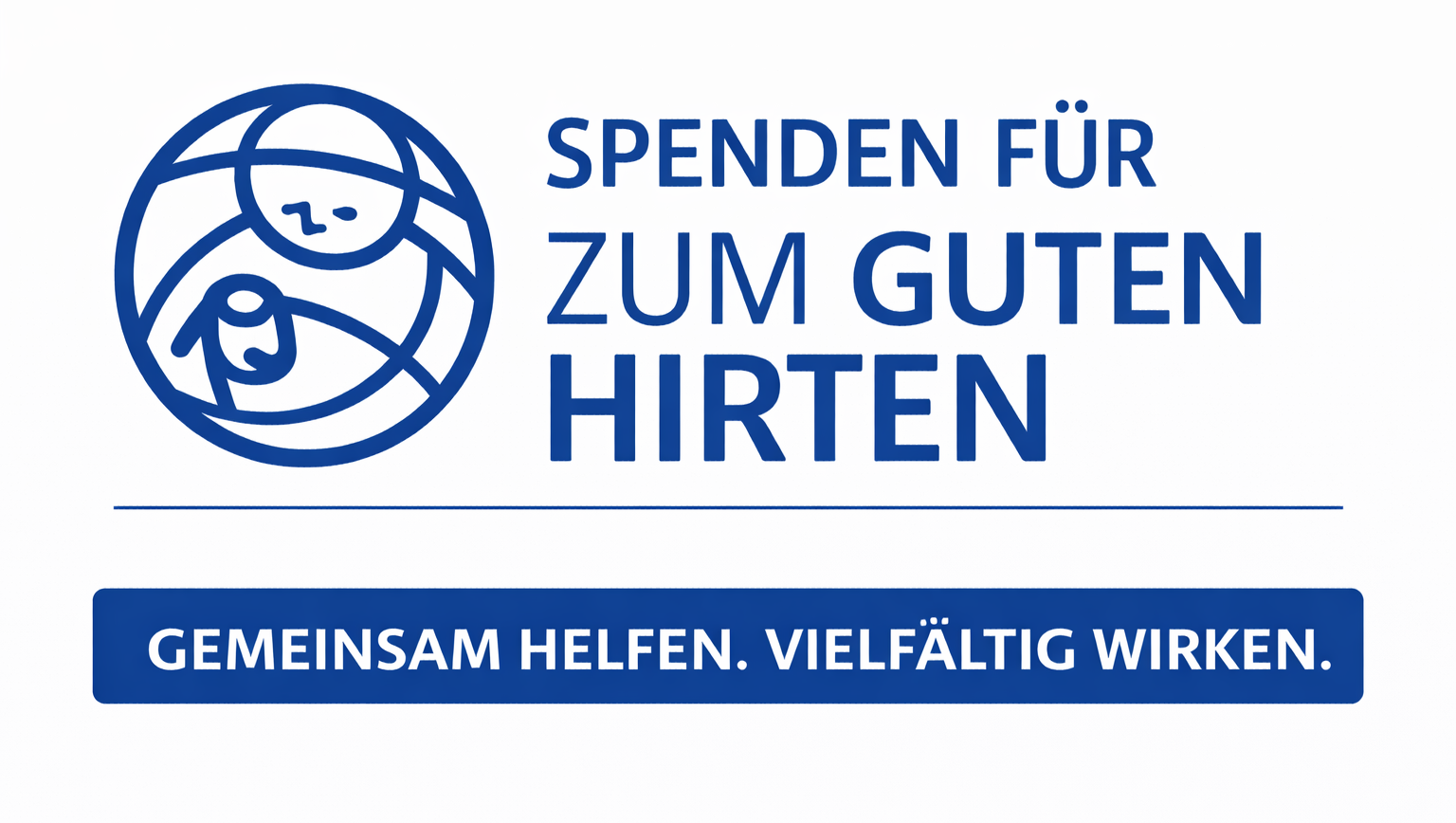 Eine Grafik, die den Turm der Kirche Zum Guten Hirte stilisiert zeigt und zu spenden aufruft
