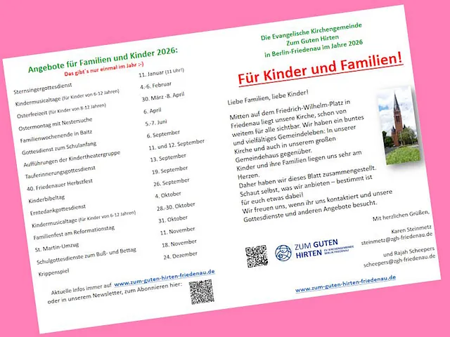 Kinder und Familien-Termine 2025 im Guten Hirten