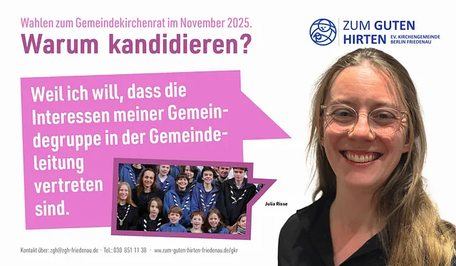 Ein Person begründet, warum sie kandidiert