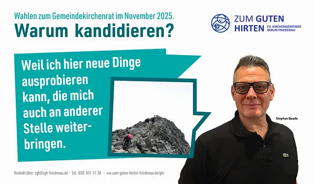 Ein Person begründet, warum sie kandidiert