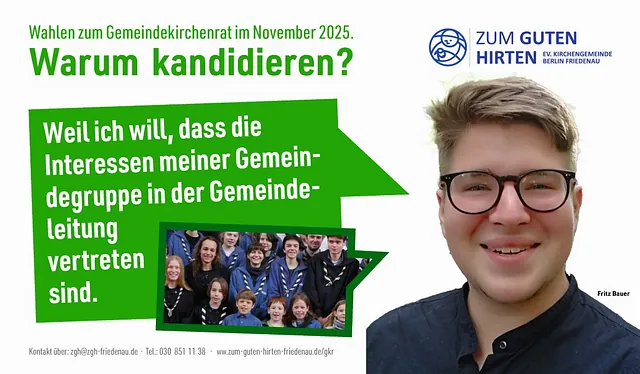 Ein Person begründet, warum sie kandidiert